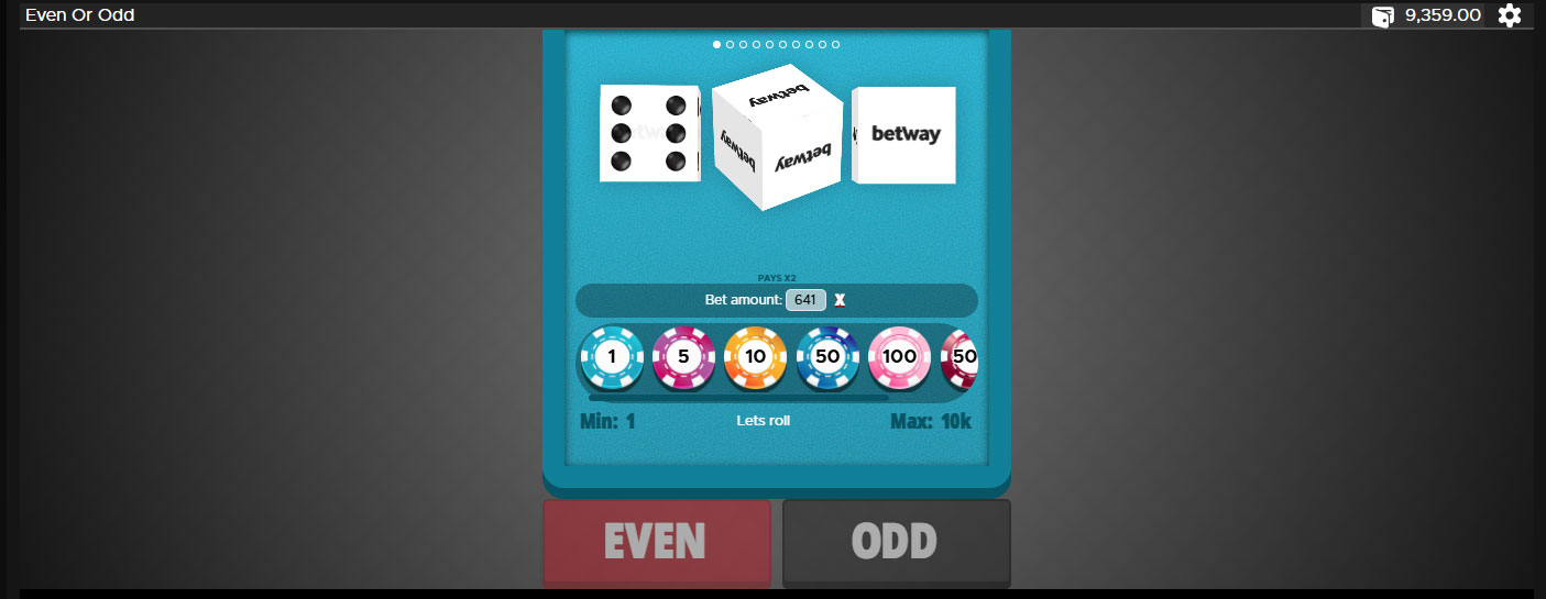 Roll the dice and enjoy Odds or Evens free play online