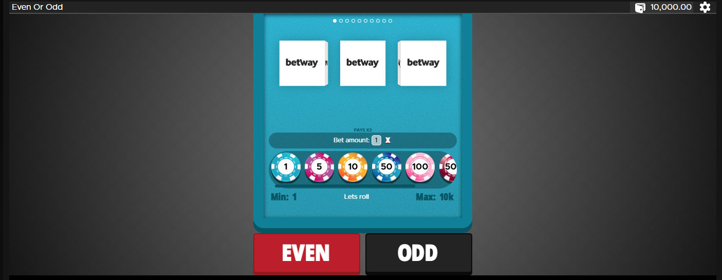 Play Even or Odd online with this fun free dice game interface